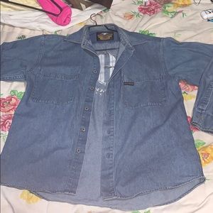 Harley Davidson Jean button up long sleeve
